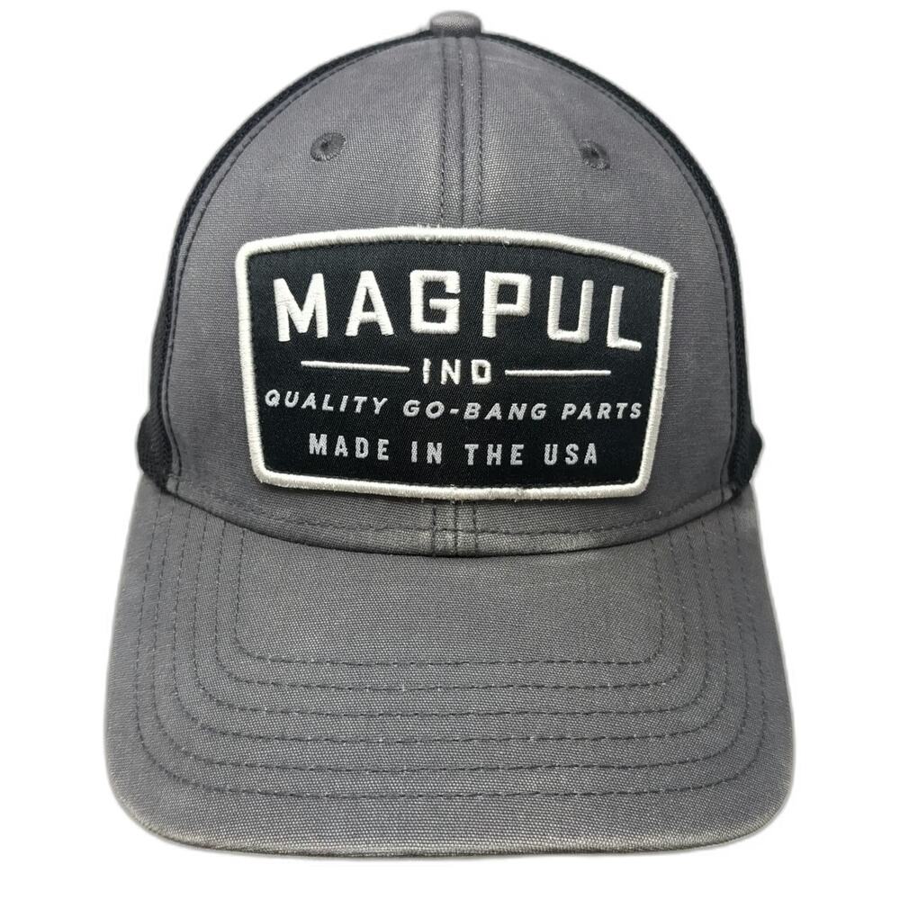 Magpul Trucker Hat Gray One Size Mesh Back USA Patch Snapback Adjustable Cap